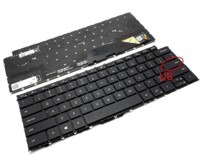 Tastatura Dell Precision 5750 iluminata layout US fara rama enter mic, Precision 5760 iluminata layout US fara