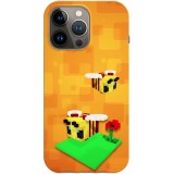 Husa compatibila cu Apple iPhone 14 Plus model Minecraft Bees, Silicon, TPU, Viceversa, Transparent, Carcasa