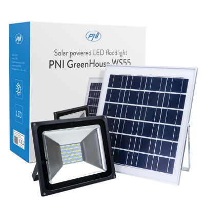Reflector LED 50W PNI GreenHouse WS55 cu panou solar si acumulator foto