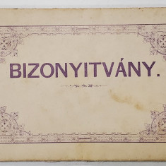 SCOALA CIVILA DE FETE , ORAVITA , CERTIFICAT DE ABSOLVIRE A CLASEI A - II -A , TEXT IN MAGHIARA SI GERMANA , 1877