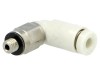 Conector Push-In Filetat 90&deg; M3 SMC KQ2L02-M3G, Cablu 2mm, Alama/Polipropilena