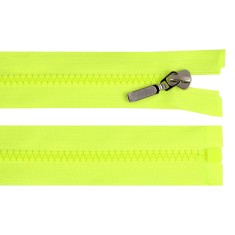 Fermoar detasabil din plastic cu glisor decorativ, lungime 50 cm, Galben neon