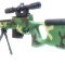 PUSCA CU BILE AIRSOFT,CELEBRUL AWP CAMUFLAJ,MASOARA 100 CM,LUNETA,BILE.NOUA