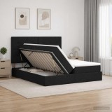 Cumpara ieftin Pat cu LED si saltea Negru 180 x 200 cm Tesatura