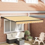 vidaXL Cortina Retractabilă Manual Galben și alb 300x250 cm țesătură 3329927