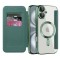 Husa MagSafe pentru Apple iPhone 16 Plus, Techsuit, SmartMag Book, Verde