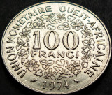 Cumpara ieftin Moneda exotica 100 FRANCI - AFRICA de VEST, anul 1974 * cod 933