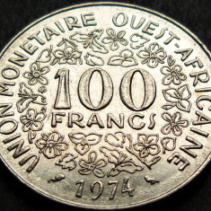 Moneda exotica 100 FRANCI - AFRICA de VEST, anul 1974 * cod 933