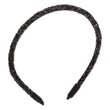 Coroniță Păr Cylindrică, Negru, Pietre, Lățime 0.8 cm, Plastic