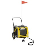 Cumpara ieftin Remorca bicicleta animale companie, galben/negru, oxford/fier