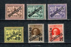 Vatican 1931 - Porto, supratipar, serie nestampilata cu sarniere