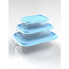 Set Cutii Alimente Sterk Dreptunghiulare Luna 3 Piese