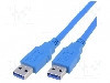 Cablu din ambele par&amp;#355;i, USB A mufa, USB 3.0, lungime 1.5m, albastru, AMPHENOL - TCR-01512