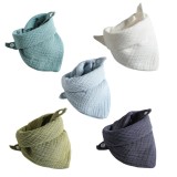 Set 5 bavete tip esarfa, cu capse, din bumbac 100%, multicolor, baieti