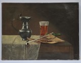 Andrei Damo - Natura moarta cu pahar, cana si pipa