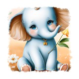 Cumpara ieftin Sticker decorativ, Elefant, Albastru, 55 cm, 6994ST, Oem