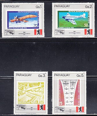 M2 TS3 10 - Timbre foarte vechi - Paraguay - aviatie - Berlin 1987