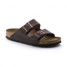 Birkenstock șlapi de piele Arizona bărbați, culoarea maro