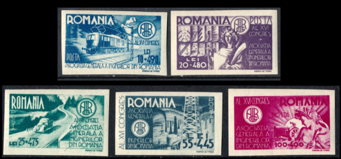 1946 LP181a serie Asociatia Generala a Inginerilor din Romania MNH