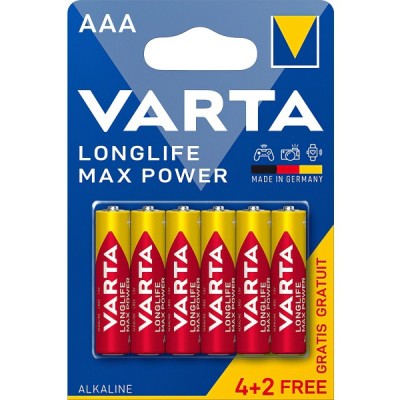 Baterie Varta Longlife Max Power 4703, AAA / LR3, Set 6 bucati foto