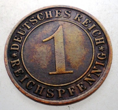 B.316 GERMANIA WEIMAR 1 REICHSPFENNIG 1936 F foto