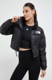 Cumpara ieftin The North Face geaca de puf NUPTSE SHORT JACKET femei, culoarea negru, de iarna