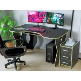 Set Birou PC + Noptiera KL 9.0 Wenge+Galben