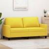 Gossi canapea cu 2 locuri, galben deschis, 140 cm, material textil