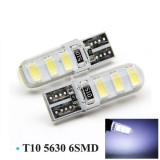Set 2 becuri auto W5W/ T10- 6smd-rosu