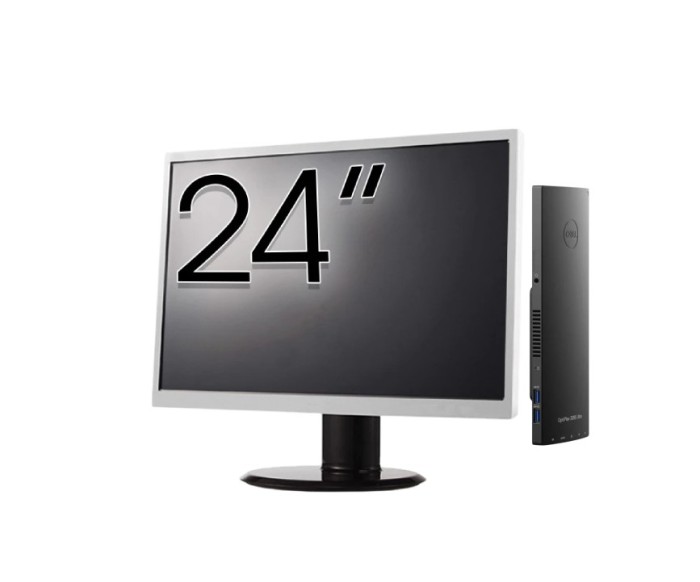 Pachet Calculator Second Hand DELL OptiPlex 3090 Mini UFF, Intel Core i5-1145G7 2.60 - 4.40GHz, 8GB DDR4, 256GB SSD, Intel Iris Xe Graphics + Monitor