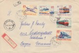 1964 Romania - Plic filatelic cu seria completa Mijloace de transport, LP 565