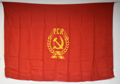 Steag / Drapel PCR - Partidul Comunist Roman - original - 90 x 135 cm foto
