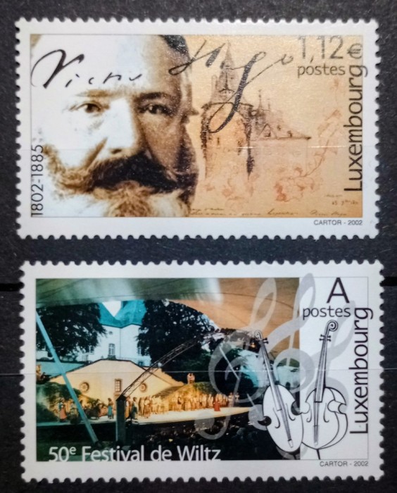 Luxemburg 2002 Victor Hugo, instrumente cu coarde serie 2v neștampilate