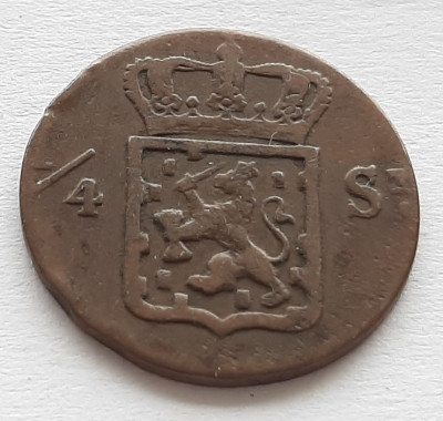 137. Moneda Indiile Olandeze 1/4 stuiver 1826 - litera S foto