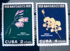 Cuba 1958 flori, plante serie 2v nestampilat