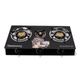 Cumpara ieftin Aragaz din sticlă cu 3 ochiuri, aprindere piezo, exterior, Broman