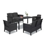 Set Mobilier Gradina Leziter Venus IV Big 6 Locuri Plastic Rezistent Confortabil Usor de Curatat