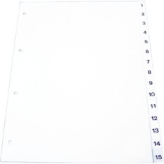 Index plastic Optima A4 numerotat 1-10 120 microni gri