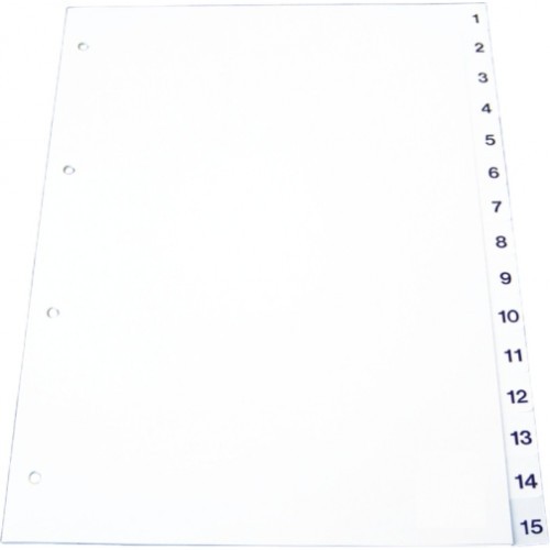 Index plastic Optima A4 numerotat 1-12 120 microni gri