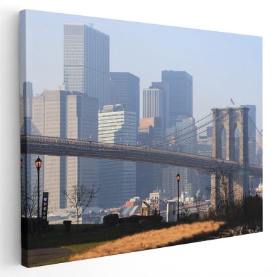 Tablou podul Brooklyn New York Tablou canvas pe panza CU RAMA 40x60 cm foto
