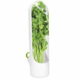 Cumpara ieftin Recipient Mercaton pentru Depozitarea si Mentionerea Proaspata a Ierburilor Aromate in Frigider, BPA Free, 25 x 6.5 cm, Alb