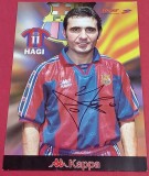 Foto de colectie cu autograf original - Gheorghe HAGI - FC BARCELONA (dimensiuni mari 29.5x21 cm)