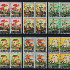 SAN MARINO 1967 - Ciuperci / serie completa in blocuri MNH