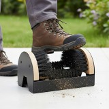 Curatator de incaltaminte pentru exterior cu perii, baza din lemn si cadru metalic