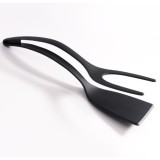 Spatula Multifunctionala tip Cleste, Spatula Cleste pentru Gatit, Silicon PP, pentru Alimente, Carne, Paine, 31 x 8.5 cm Negru