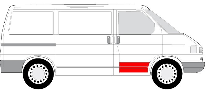 Usa, caroserie VW TRANSPORTER IV bus (70XB, 70XC, 7DB, 7DW, 7DK) (1990 - 2003) BLIC 6015-00-9558122P