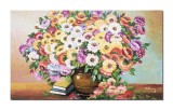 Cumpara ieftin Tablou cu flori si carti pictat manual, Parfum de sarbatoare, 100x60cm ulei pe panza, Constantin Feraru, gata de agatat pe perete