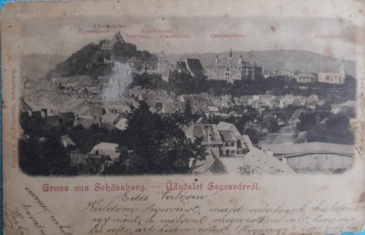 1900 CP antebelica Sighisoara , Petrovits Verlag, foarte rara, starea din foto foto