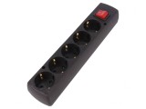 Conector Alimentare AC Mamă Splitter 2P PE 250VAC 16A Negru