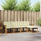 vidaXL Set de canapele de exterior cu pernă 5 pcs Natural și Crem 3368573